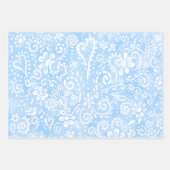 Blaues, rosa und grünes Paisley Wrapping Paper Geschenkpapier Set (Vorderseite)