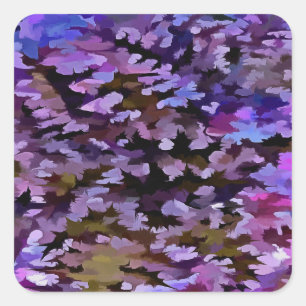 Blaues, rosa und sienafarbenes Tarnmuster Quadratischer Aufkleber