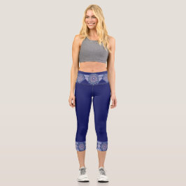 Blaues Rosass Capri Leggings
