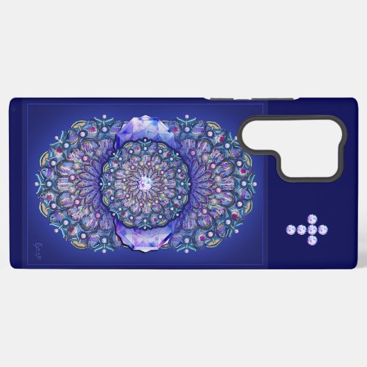 Blaues Rosass Samsung Galaxy Hülle (Rückseite (Horizontal))