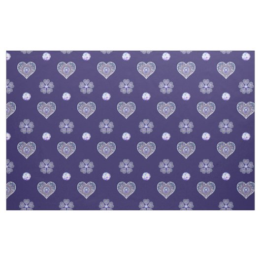 Blaues Rosass Stoff (Fat Quarter (45,7 x 55,9 cm))