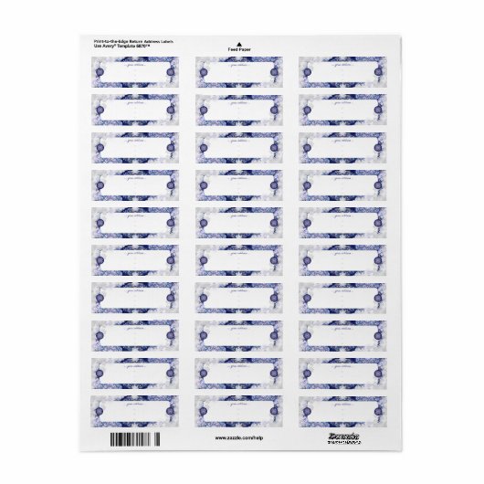 Blaues Rosass und Schneeflocken (Vorne)