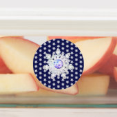 Blaues Rosass und Schneeflocken Etiketten (Befestigt)