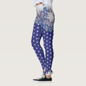 Blaues Rosass und Schneeflocken Leggings (Links)