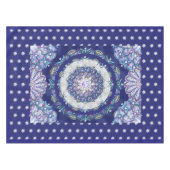 Blaues Rosass und Schneeflocken Tischdecke (Vorderseite (Horizontal))