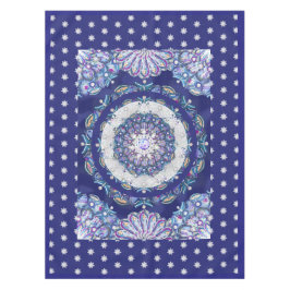 Blaues Rosass und Schneeflocken Tischdecke