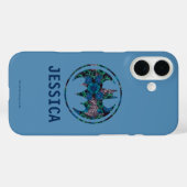 Blaues Rose-Bat-Signal Case-Mate iPhone Hülle (Rückseite (Horizontal))