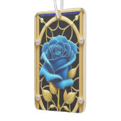 Blaues Rose-Design aus festem Glas Autolufterfrischer (Links)