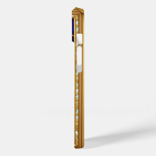 Blaues Rose-Design aus festem Glas Case-Mate iPhone Hülle (Rückseite / Links)