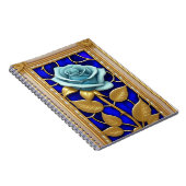 Blaues Rose-Design aus festem Glas Notizblock (Rechte Seite)