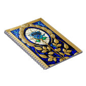 Blaues Rose-Design aus festem Glas Notizblock (Rechte Seite)