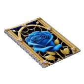 Blaues Rose-Design aus festem Glas Notizblock (Rechte Seite)