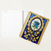Blaues Rose-Design aus festem Glas Planer (Anzeige)