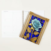 Blaues Rose-Design aus festem Glas Planer (Anzeige)