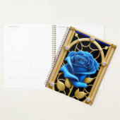 Blaues Rose-Design aus festem Glas Planer (Anzeige)