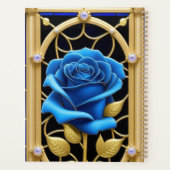 Blaues Rose-Design aus festem Glas Planer (Rückseite)