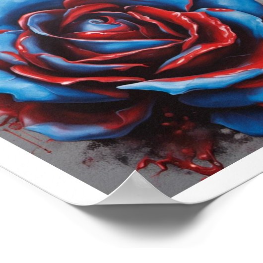 Blaues Rose-Poster Poster (Ecke)