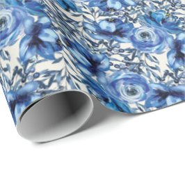 Blaues Rose-Wrapierpapier Geschenkpapier