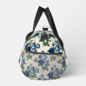 Blaues Rosen-Blumenmuster Duffle Bag (Rechts)