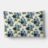Blaues Rosen-Blumenmuster Zubehörtasche (Rückseite)
