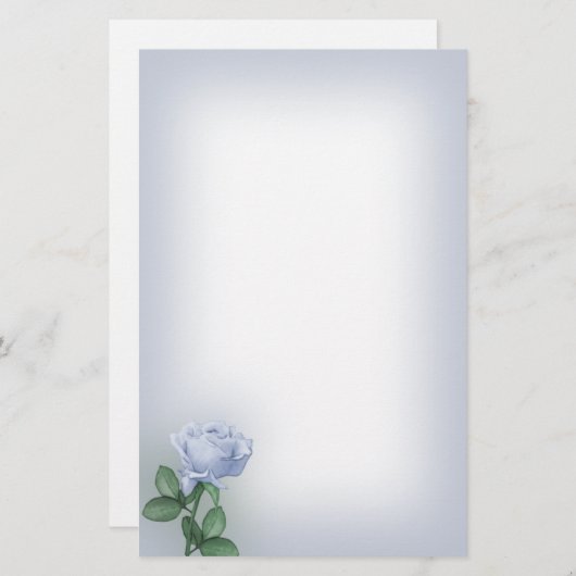 Blaues Rosen-Briefpapier Briefpapier (Vorne/Hinten)