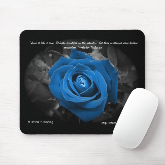 Blaues Rosen-Zitat Mousepad (Mit Mouse)