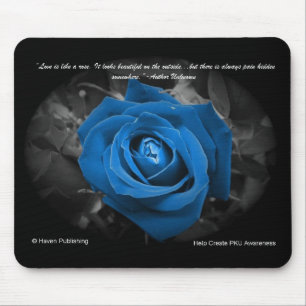 Blaues Rosen-Zitat Mousepad
