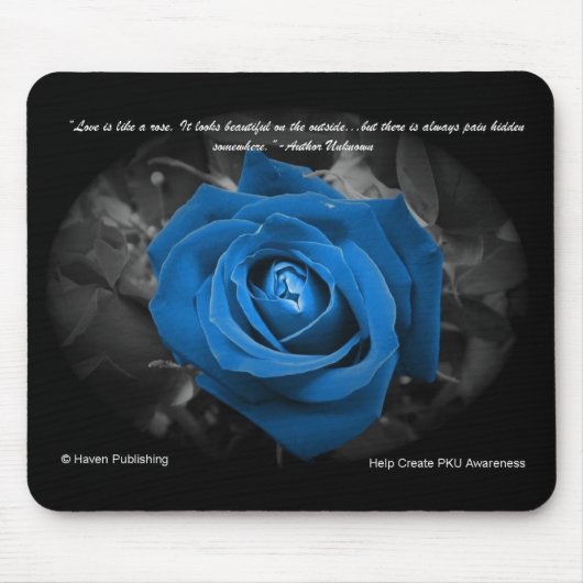 Blaues Rosen-Zitat Mousepad (Vorne)