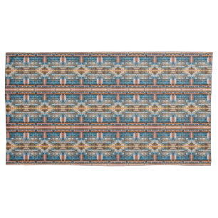 Blaues Rosenmuster für die industrielle Architektu Kissenbezug