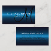 Blaues rostfreies Metall beruflich Visitenkarte (Vorne/Hinten)
