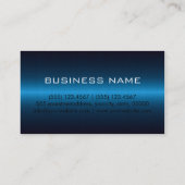 Blaues rostfreies Metall beruflich Visitenkarte (Rückseite)