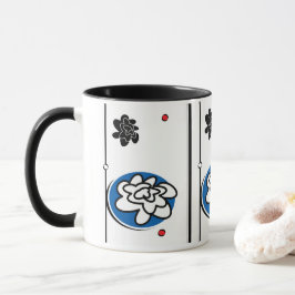 Blaues Rot des freundlichen Tasse