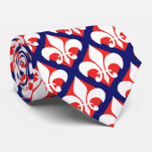 Blaues Rot u. Weiß des französischen Lilienmusters Krawatte (Gerollt)