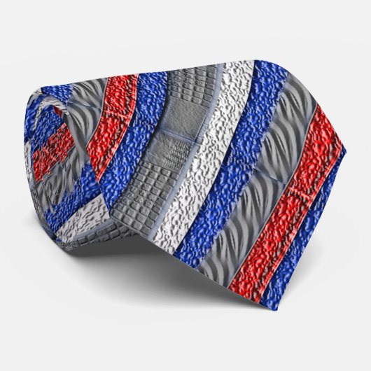 Blaues Rot-weiße graue gestreifte Krawatte (Gerollt)