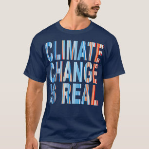 Blaues Rotes Klima Streifen Klimawandel ist T-Shirt