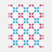 Blaues Rotes Schneeflockenmuster Blume Fleecedecke (Vorderseite)