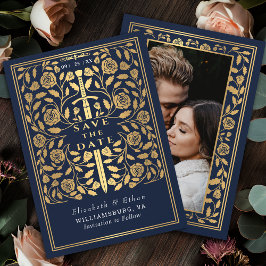 Blaues Royal Mittelalterliches Hochzeitssemble - F Save The Date