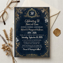 Blaues Ruby-Skript Einfach 50. Hochzeitstag