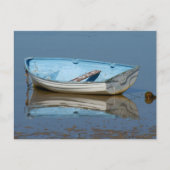 Blaues Ruderboot Postkarte (Vorderseite)