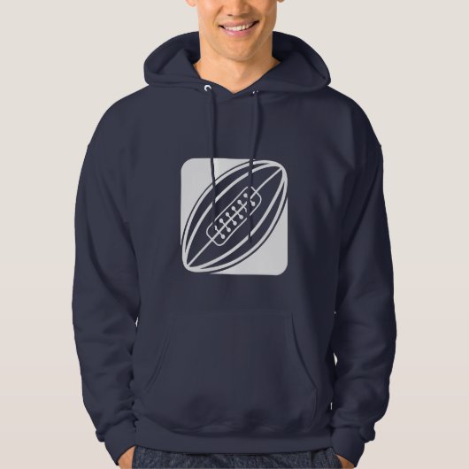 Blaues Rugby Hoodie (Vorderseite)