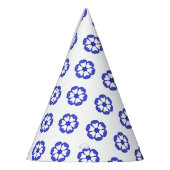 Blaues Rundblumenmuster Partyhütchen (Links)