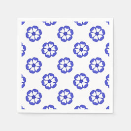 Blaues Rundblumenmuster Serviette