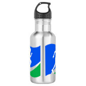 Blaues Runner-Logo Edelstahlflasche (Vorderseite)