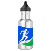 Blaues Runner-Logo Edelstahlflasche (Rechts)