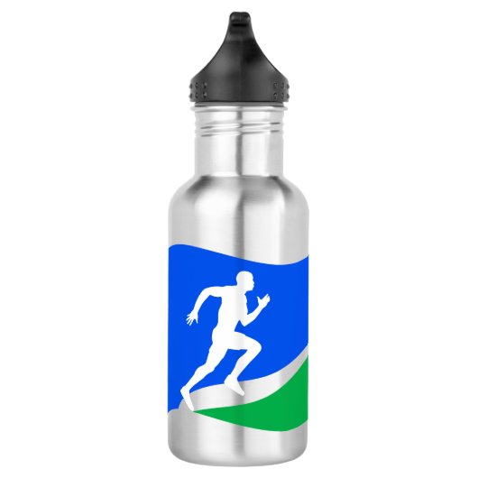 Blaues Runner-Logo Edelstahlflasche (Rechts)