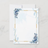 Blaues Rustikales Flora Elegant Save the Date (Rückseite)