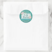 Blaues Rustikales Holz Roses Lip Balm Labels Runder Aufkleber (Tasche)