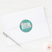 Blaues Rustikales Holz Roses Lip Balm Labels Runder Aufkleber (Umschlag)