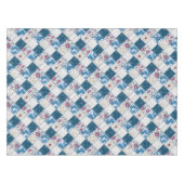 Blaues, rustikales Muster aus Stoffschrott Tischdecke (Vorderseite (Horizontal))