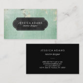 Blaues rustikales Vintages berufliches Visitenkarte (Vorne/Hinten)